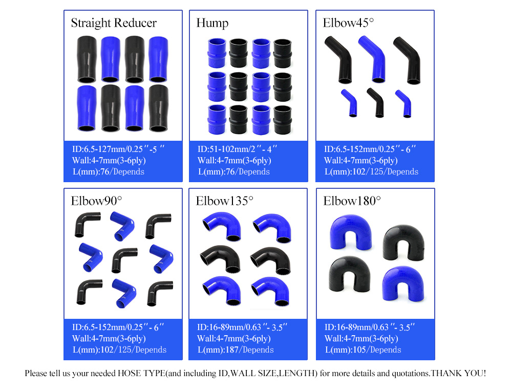 custom silicone rubber hose type